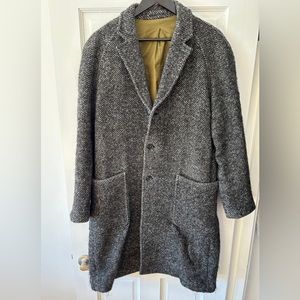Todd Snyder Charcoal Herringbone Overcoat / topcoat - Medium M 40R